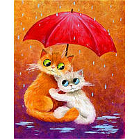 Алмазна мозаїка SANTI "Кошенята під парасолькою", 30*40см