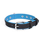 Нашийник KARELINE з натуральної шкіри двокольоровий з металевим декором 16 мм 260-310 мм, фото 2