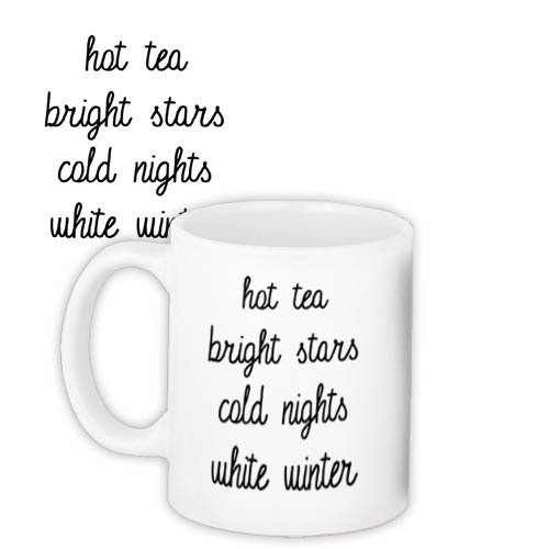 Чашка з принтом Hot tea, bright stars, cold nights, white winter 330 мл (KR_22NG053)