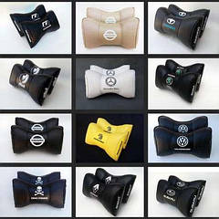 Подушка на підголівник із логотипом автомобіля, Подушка в автомобіль на подарунок, подушка на підголівник в авто