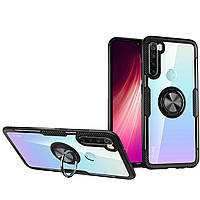 TPU+PC чехол Deen CrystalRing for Magnet (opp) для Xiaomi Redmi Note 8T Бесцветный / Черный