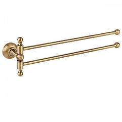 Бронзовий тримач для рушників подвійний поворотний 40 см Bugnatese F21 Італія