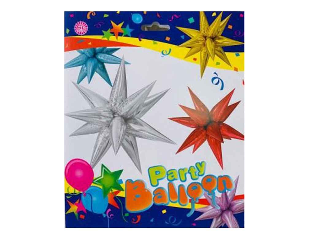 Кулька фольгована 40 ЗІРКА-КОЛЮЧКА СРІБЛО 834322 ТМ PELICAN, фото 1