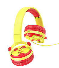 Навушники накладні провідні HOCO W31 PANDA Cheerful Headphones Жовтий/ Червоний (W31Yellow), фото 3