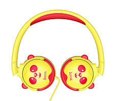 Навушники накладні провідні HOCO W31 PANDA Cheerful Headphones Жовтий/ Червоний (W31Yellow), фото 4