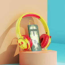 Навушники накладні провідні HOCO W31 PANDA Cheerful Headphones Жовтий/ Червоний (W31Yellow), фото 5