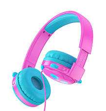 Навушники накладні провідні HOCO W31 PANDA Cheerful Headphones Рожевий/ Блакитний (W31ROSE), фото 3