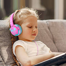 Навушники накладні провідні HOCO W31 PANDA Cheerful Headphones Рожевий/ Блакитний (W31ROSE), фото 4