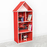 Детский стеллаж для книг и игрушек (домик-полка) BAMBI H 2020-18-2 красный