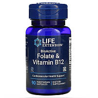 Витамины и минералы Life Extension BioActive Folate & Vitamin B12, 90 вегакапсул