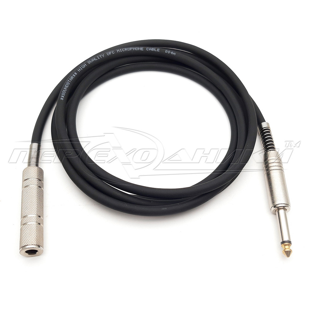 Кабель подовжувач jack 6.3 mm метал, у екрані