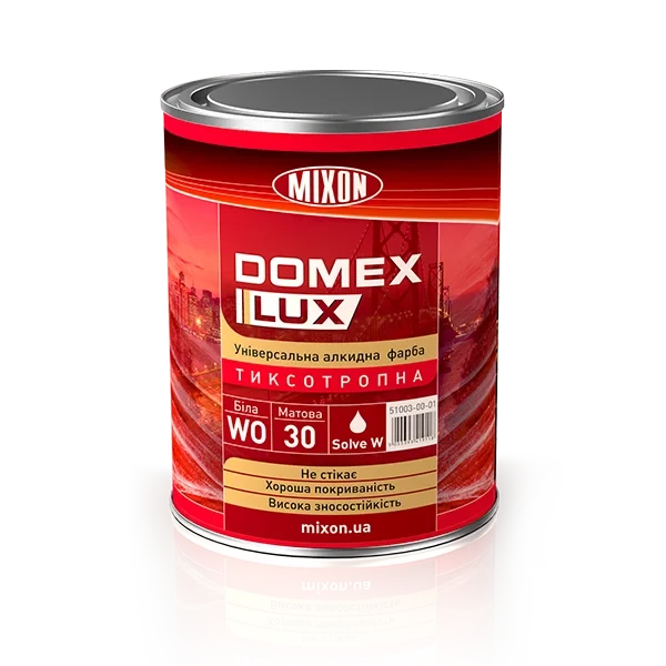 Алкідна емаль Mixon Domex Lux білий напівмат 1л