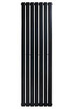Вертикальний дизайнерський радіатор опалення ARTTIDESIGN Livorno 7/1600/476/50 чорний матовий, фото 5