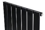 Вертикальний дизайнерський радіатор опалення ARTTIDESIGN Livorno 7/1600/476/50 чорний матовий, фото 6