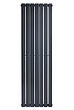 Вертикальний дизайнерський радіатор опалення ARTTIDESIGN Livorno 7/1600/476/50 сірий матовий, фото 4