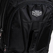 Рюкзак туристичний на 43 літри для ноутбука 15" чорний тканинний чоловічий великий на два відділи 50x35x25 см Power in Eavas 8212, фото 4