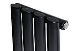 Вертикальний дизайнерський радіатор опалення ARTTIDESIGN Rimini 4/1800/236 чорний матовий, фото 5