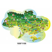 Наклейки на стіни: Карта України для оформлення класу та коридорів школи