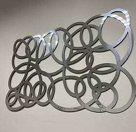 Настінна декорація Manific Decor Modern style із дзеркального пластику Срібна 90*60 см  (31.002.)