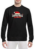 Свитшот мужской черный на флисе, Christmas -M, L, XL,XXL L