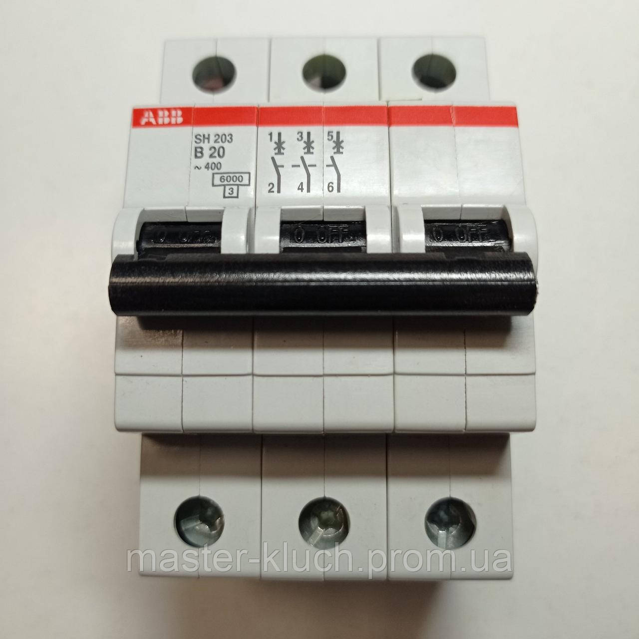 Автоматический выключатель АВВ 20A SH203 В20 - фото 2 - id-p43558906