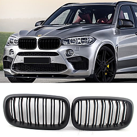 Решітка ноздрі BMW (БМВ) X5 X6 series F15 F16 (2013-2018) Матова 2 ребра (51712334708)