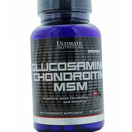 Для суглобів і зв'язок Ultimate Glucosamine Chondroitin MSM 90 таб, фото 2