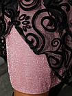 Сукня жіноча ошатне вільного крою глитер 497 (50-52, 54-56) кольори: пудра, синій, сірий) СП, фото 3