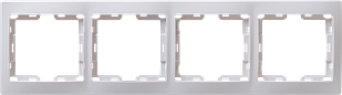 Рамка 4-місна горизонтальна РГ-4-КБ КВАРТА білий IEK