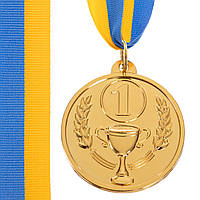 Медаль спортивна зі стрічкою (1 шт.) BOWL d=50 мм C-3180, 1 місце (золото)
