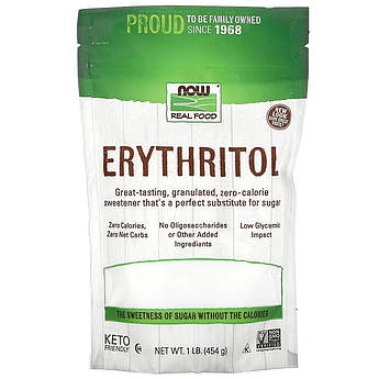 Now Foods, Real Food, Еритритол (еритрит), натуральний підсолоджувач Erythritol, 454 г