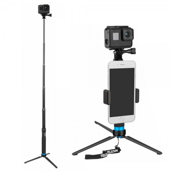 Монопод TELESIN GP-MNP-090-S для GoPro SJCAM XIAOMI та телефонів, фото 1