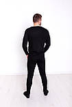 Комплект термобілизни підліткового зимового на байці термокофта та штани для хлопчика чорного кольору розмір S, фото 5