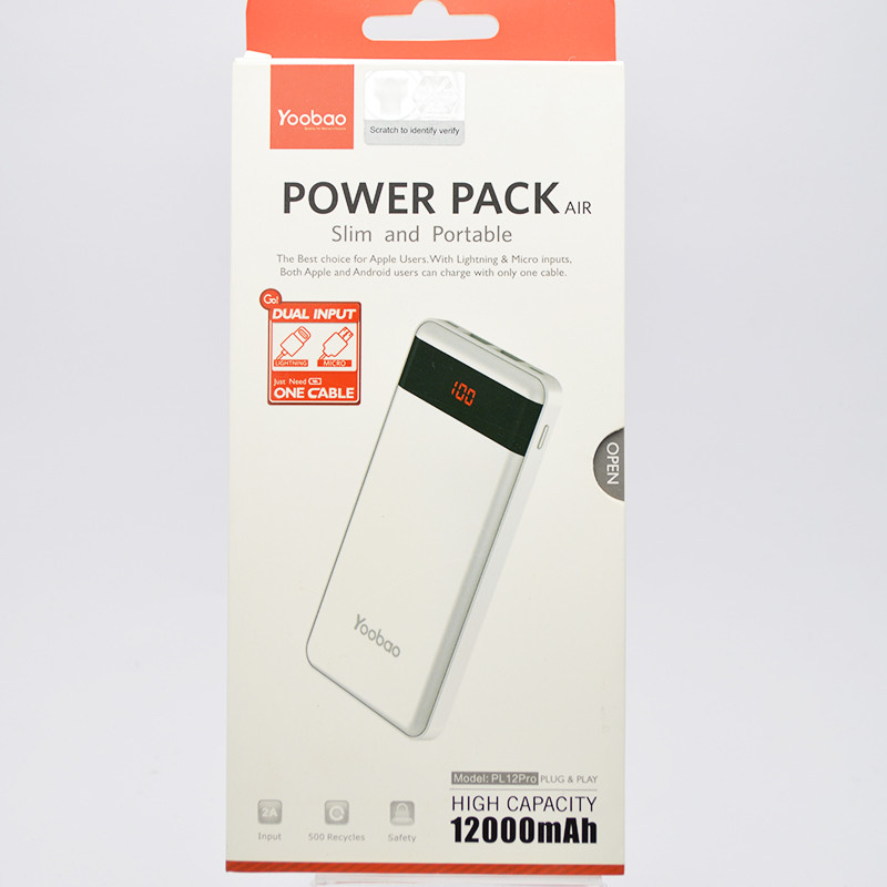 Зовнішній акумулятор PowerBank Yoobao PL12 Pro 12000 mAh Pink
