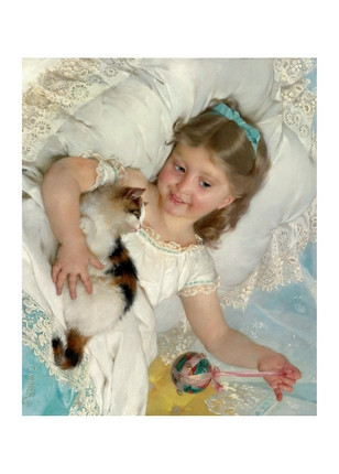 Листівка Little Girl and Cat, фото 1