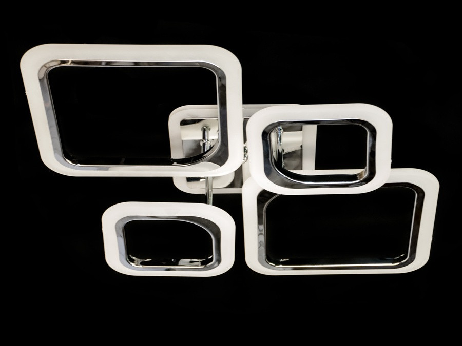 Люстра для спальні з пультом і LED-підсвіткою, колір хром, 65 W на 9 мм A8060-2+2HR-LS