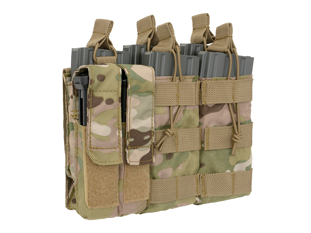 Потрійний подсумок пістолетно-гвинтівковий 5,56/9mm (5 plus 2) - Multicam [8FIELDS], фото 1