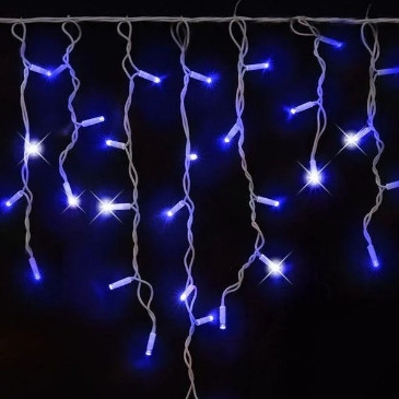 🔥 Гірлянда Вулична Нитка 100 LED, Синя, 4,5х0,7 м, білий дріт, перехідник (1449-020)