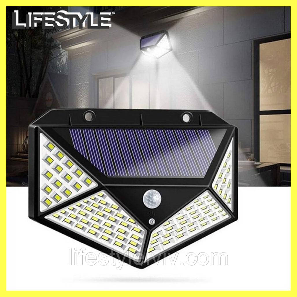 Вуличний ліхтар-прожектор на сонячній батареї (100LED, 10W) ​​BK-100 / Світлодіодний ліхтар підвісний, фото 1