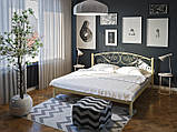 Двоспальне ліжко Лілія Тенеро 180х200 см металева бежева, фото 2