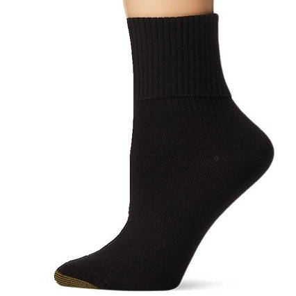 Жіночі шкарпетки класичні з поворотною манжетою Gold Toe 36-40 чорний