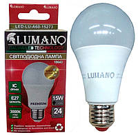 Лампа светодиодная LED A60 15W E27 3000K 1350Lm TM LUMANO