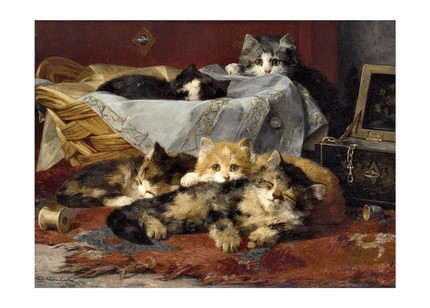 Листівка Kittens in a Basket