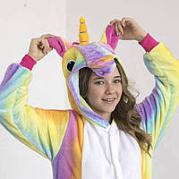Пижама костюм Кигуруми Радужный Единорог, для детей и взрослых от 5 лет