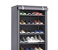 Складной тканевый шкаф, портативный шкаф мобильный органайзер для обуви серый 60х30х90 В5 TV10027