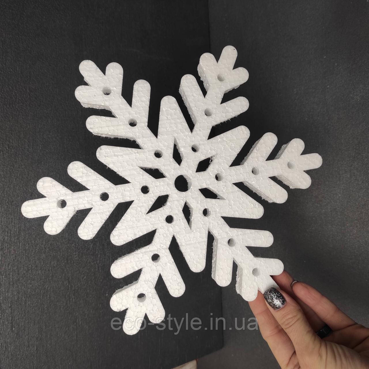 Новорічна прикраса. Напис із пінопласту. Сніжинка з пінопласту 24 см, фото 1