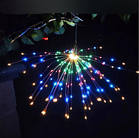 Автономная уличная светодиодная гирлянда LED Firework на солнечной батарее разноцветный 02429