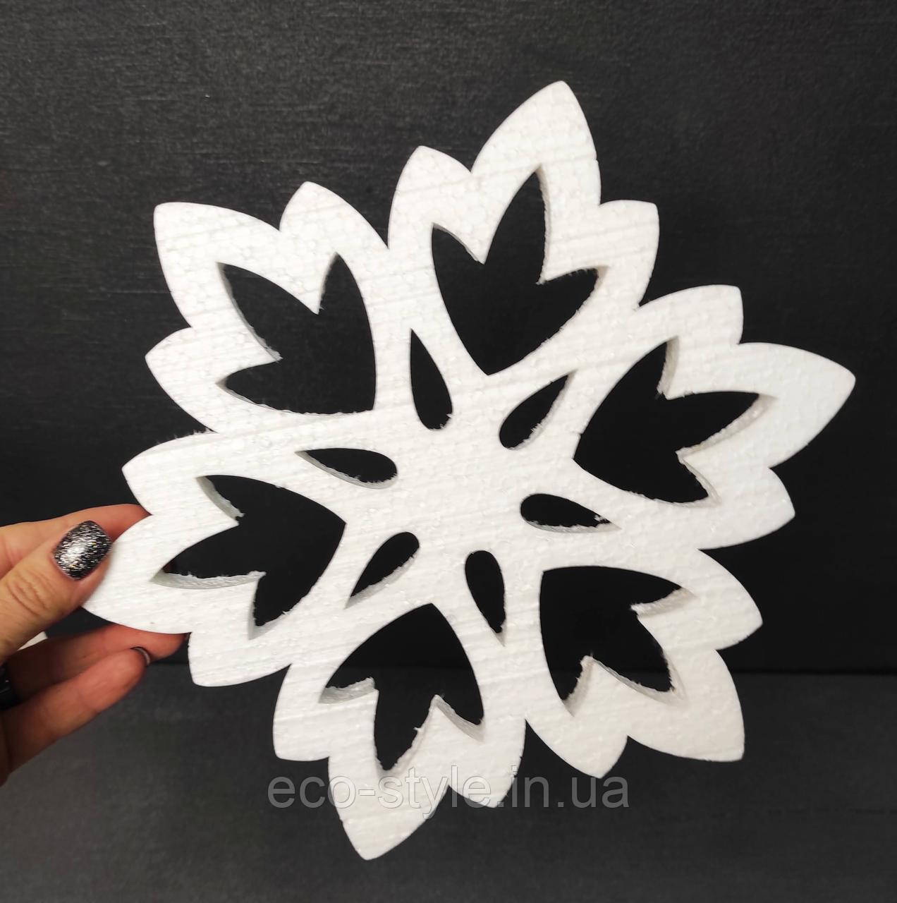 Новорічна прикраса. Напис із пінопласту. Сніжинка з пінопласту 28 см, фото 1