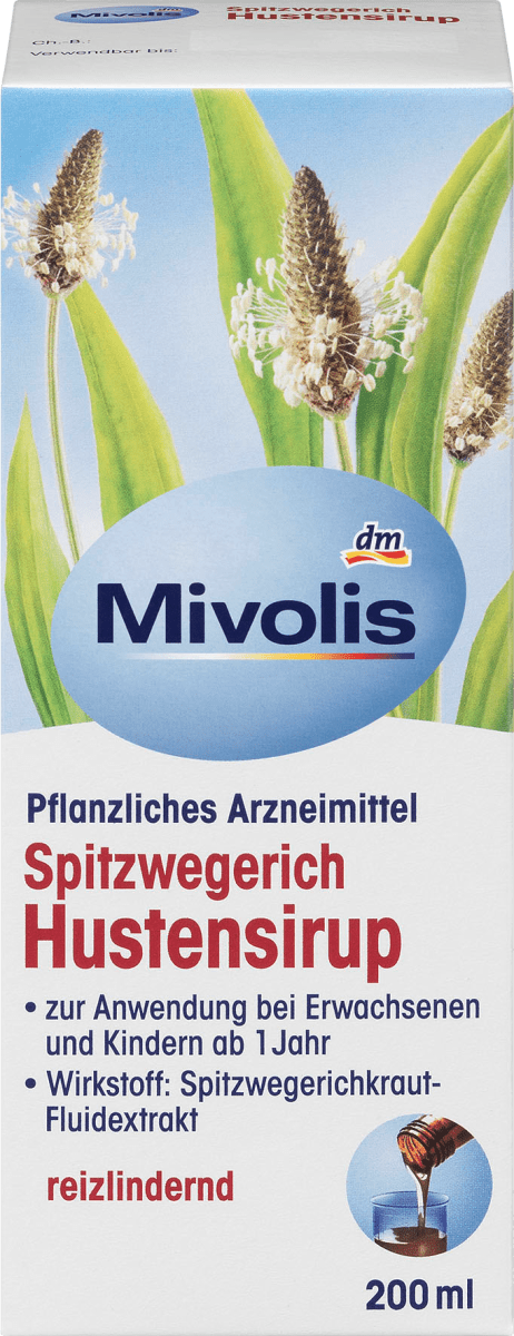 Сироп від кашлю подорожник Mivolis Spitzwegerich Hustensirup, 200 мл