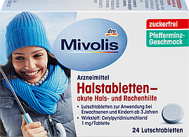 Льодяники від болю в горлі Mivolis Halstabletten, 24 шт
